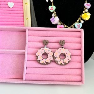 Valentine’s Day Sprinkle Donut Earrings